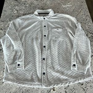 Vineyard Vines Men’s Quilted Button Up Pullover - Light Gray - XXL